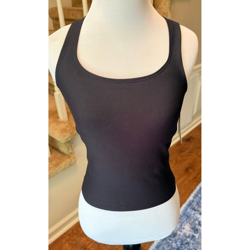 Becco Womens Black Activewear Racerback Tank Top Scoop Neck Stretch Size S NWT
